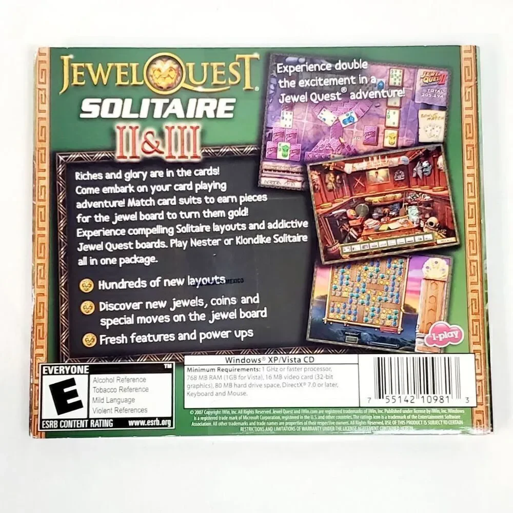 Jewel Quest, Trail of the Midnight Heart - Heritage, 1 2 3 CD-ROM PC Games Bundl